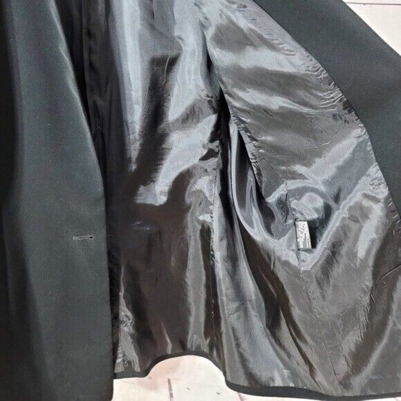 Kasper ASL Blazer Jacket Black Plus Size 16 Lined Long Sleeve One Button Vintage - Picture 5 of 9